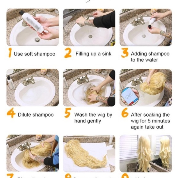 14” Short  Ombre  Black to Brown Natural color Synthetic Wig for Daily U… - Picture 7 of 11